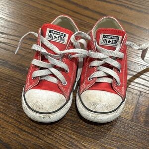 Converse Kids Red Canvas Sneakers